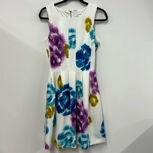 Calvin Klein white fit to flare tie dye circle dress 2